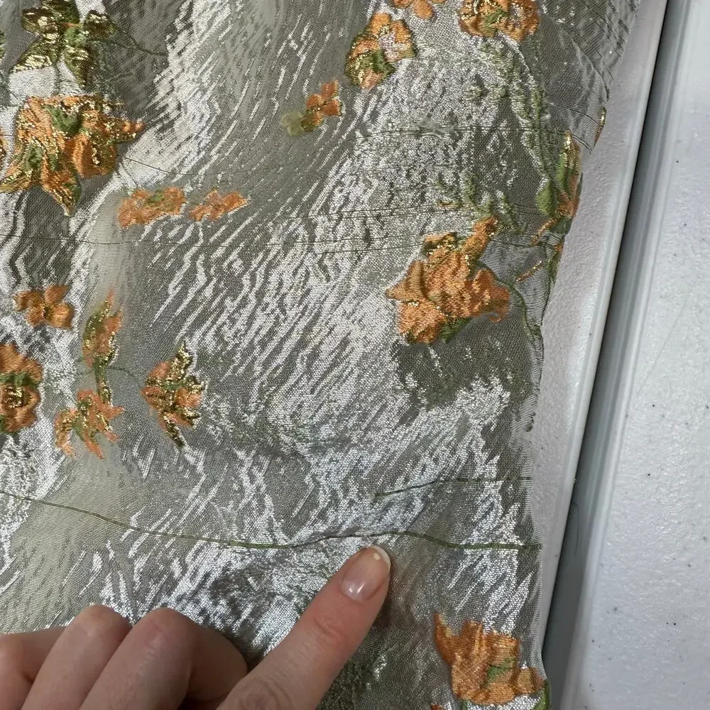 Staud Kennedy jacquard metalic floral midi dress Size 0 - Picture 5 of 12